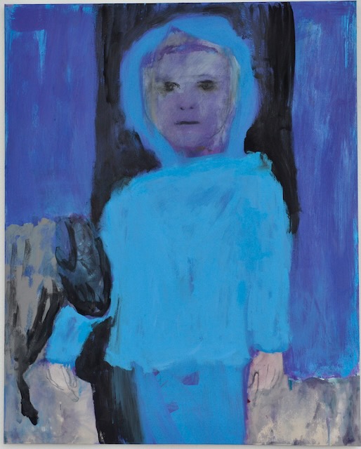 Kind mit Schaf, Mischtechnik auf Leinwand, 100 x 70 cm, 2015